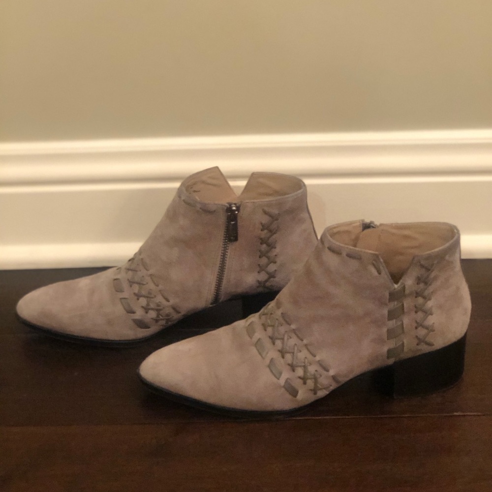 Grey Donald J Pliner booties with woven details - Picture 3 of 8